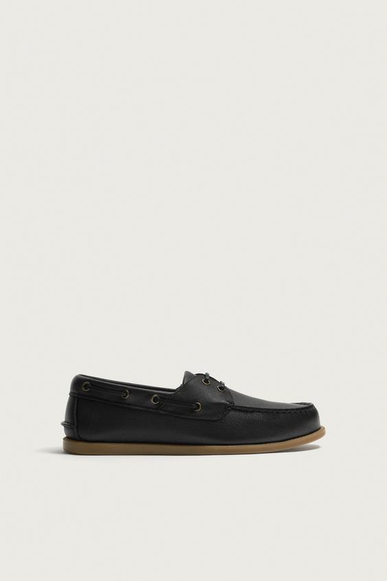 ZAPATO NÁUTICO PIEL - Negro de Zara - Imagen 0