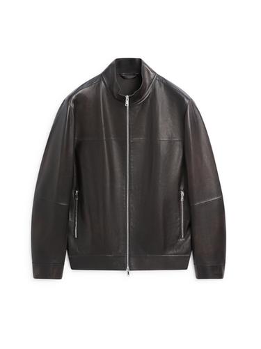 Cazadora efecto desgaste piel napa - Marrón oscuro de Zara