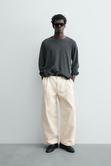 SUÉTER ESTRUTURA LAVADO - Azul-médio da Zara - Imagem 0