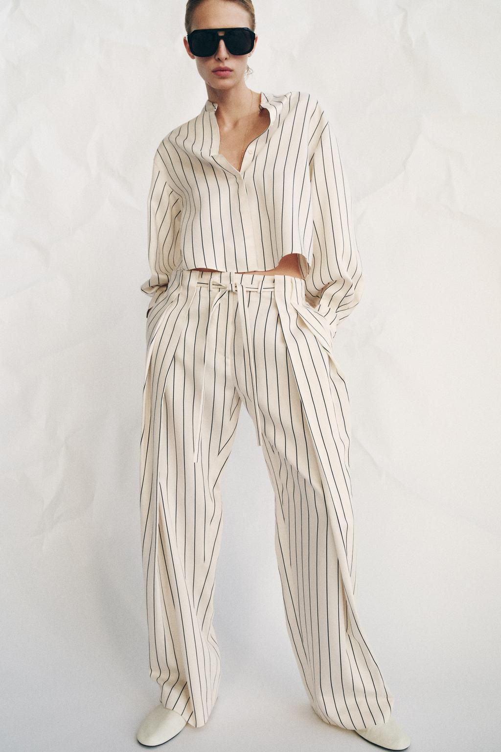 STRIPED PLEATED PANTS ZW COLLECTION