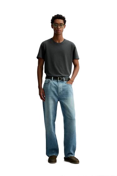 JEANS STRAIGHT ANKLE FIT - Azul-médio da Zara