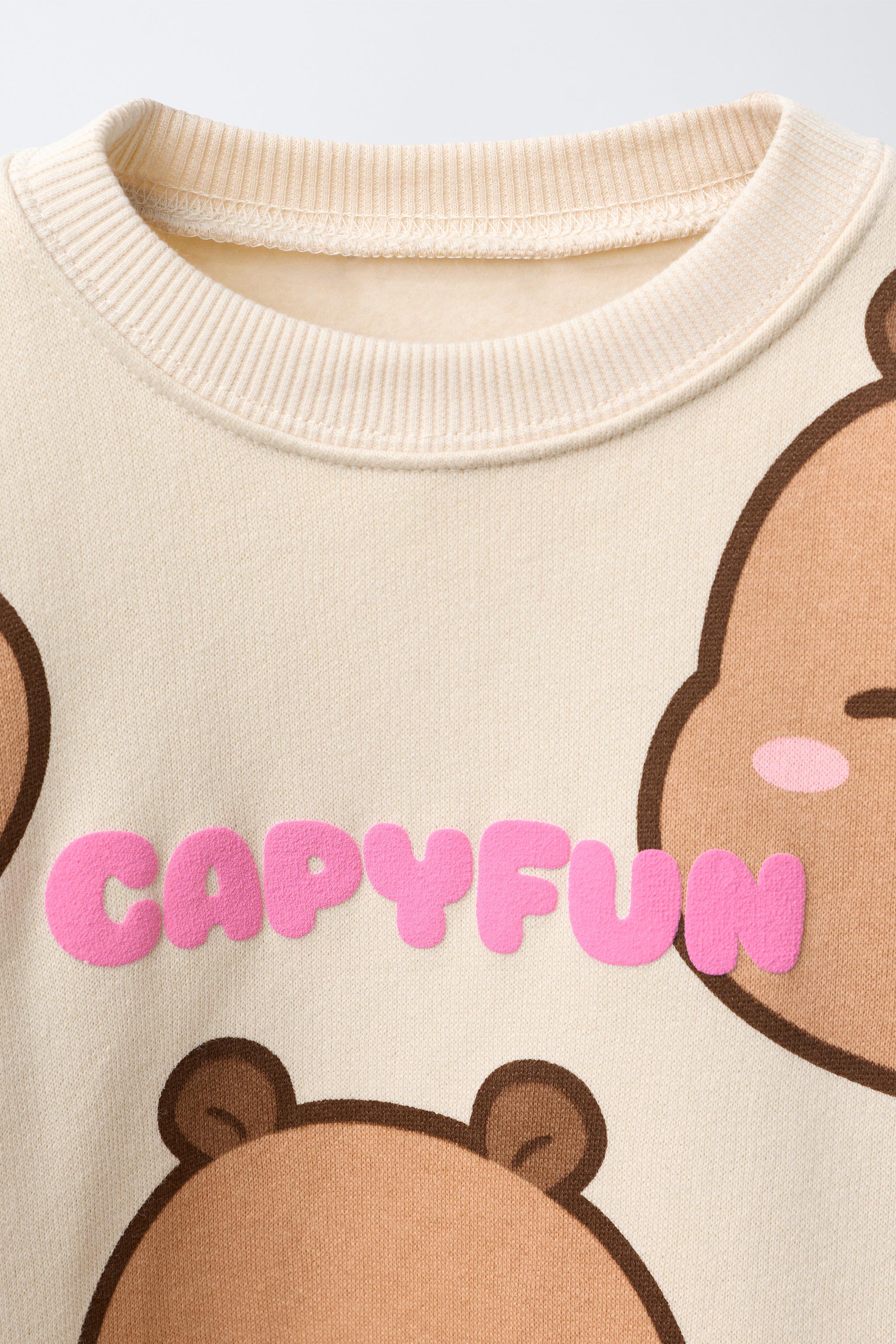 CAPYBARA CAPYFUN © RIB SWEATSHIRT AND LEGGING SET - Brown | ZARA