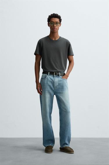 Zara STRAIGHT ANKLE FIT JEANS - Mid-blue - Image 0