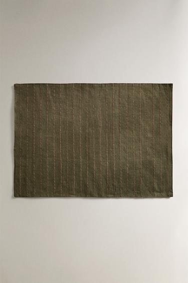 Zara DOUBLE-LAYER LINEN PLACEMAT - Green - Image 0
