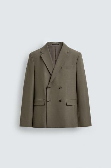 DOUBLE-BREASTED SUIT BLAZER - Green by Zara