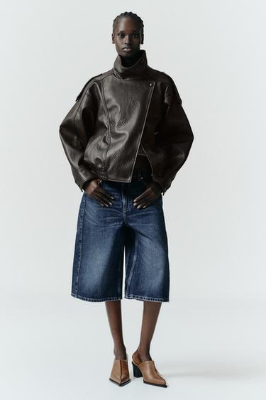 TRF MID-WAIST FADED DENIM JORTS - Blue by Zara - Image 0