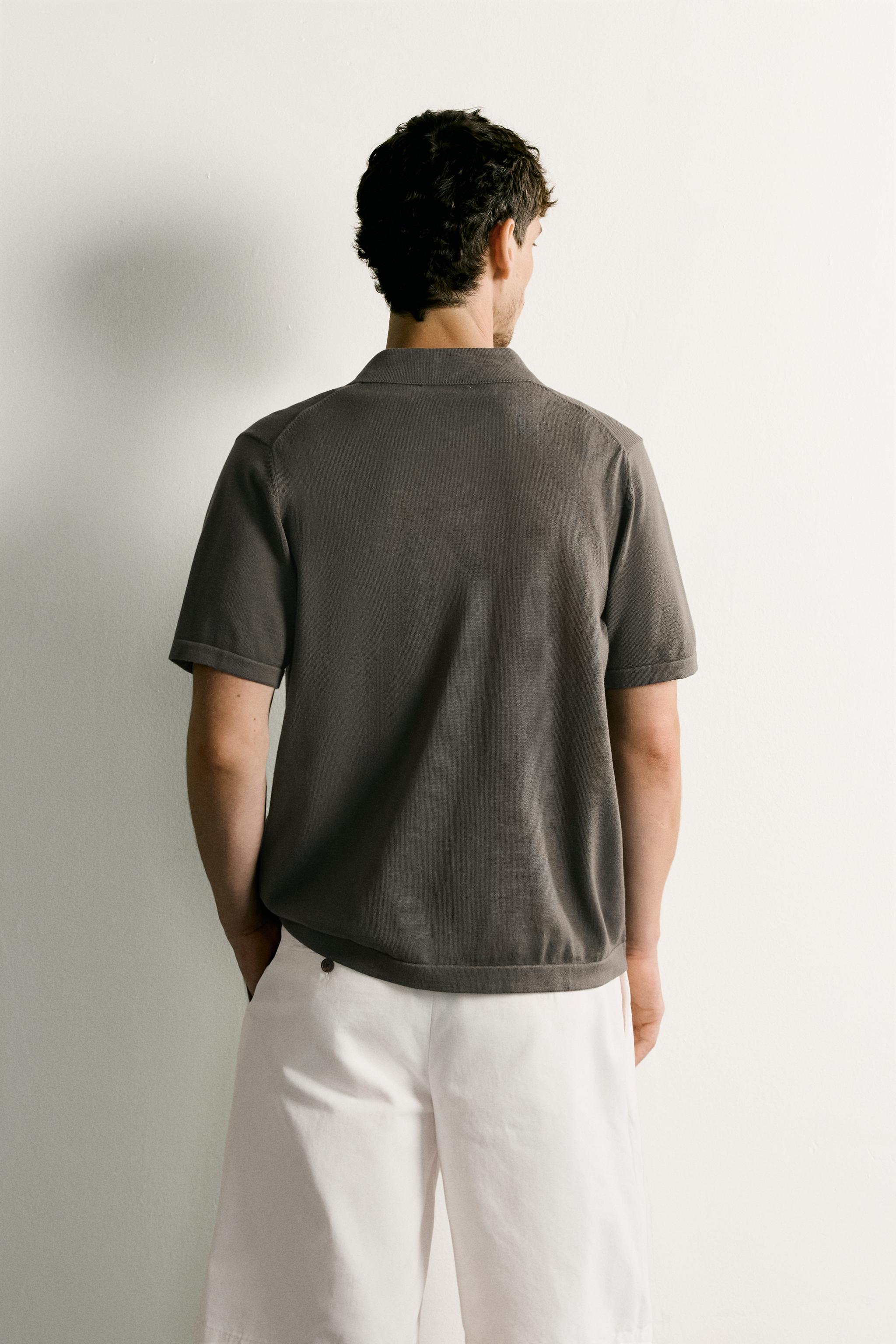 Мужские рубашки Zara RELAXED FIT KNIT SHIRT — фото 3