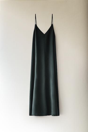ROBE LONGUE MODAL BRETELLES - Vert / Bleu de Zara - Image 5
