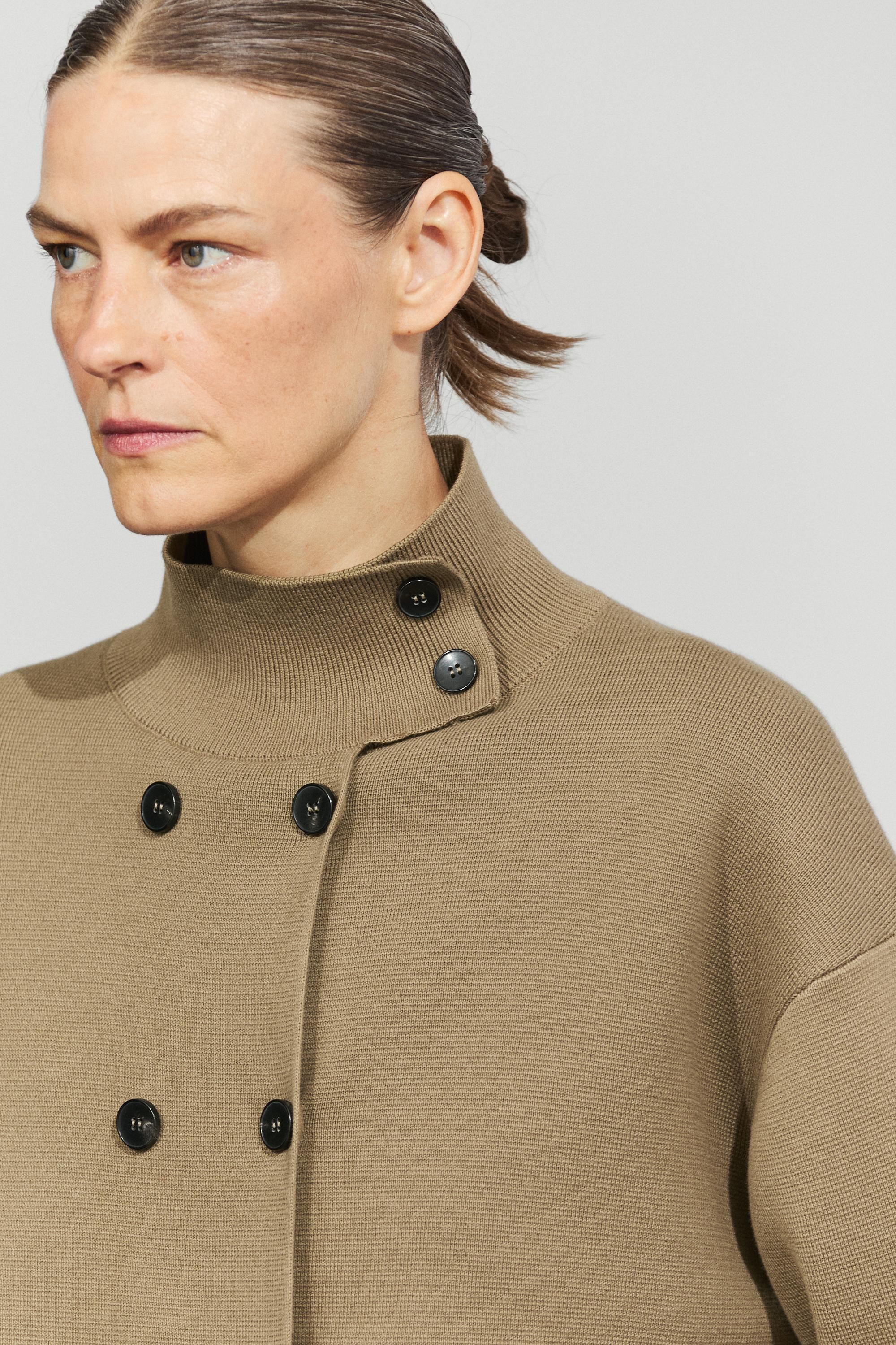 100% cotton double-breasted cardigan