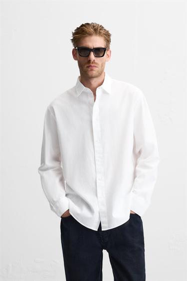 REGULAR FIT SHIRT - Oyster-white by Zara