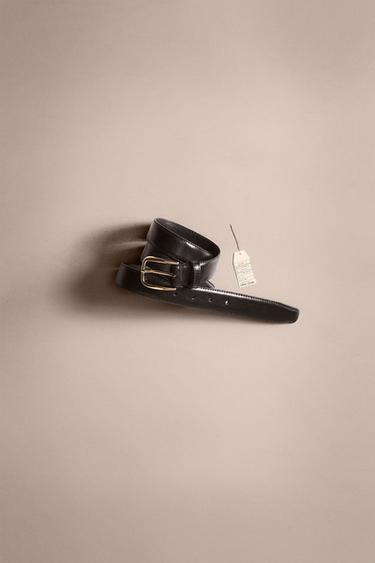 Zara LEATHER BELT - Black - Image 0