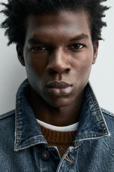 VESTE EN DENIM À PLIS - Bleu moyen de Zara - Image 4