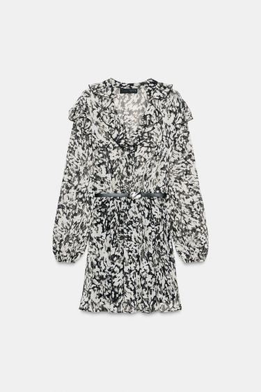 ROBE COURTE IMPRIMÉE CEINTURE - Multicolore de Zara - Image 5