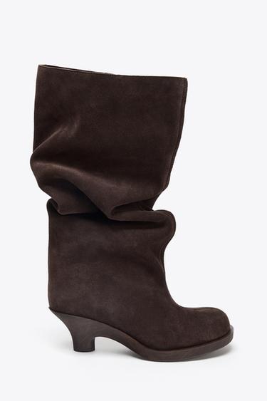 BOTTES KITTEN EN CROÛTE DE CUIR - Marron de Zara - Image 2
