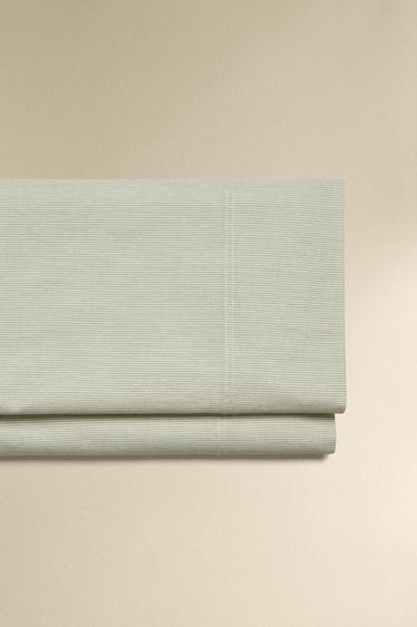 STRIPED FLAT SHEET - Green by Zara