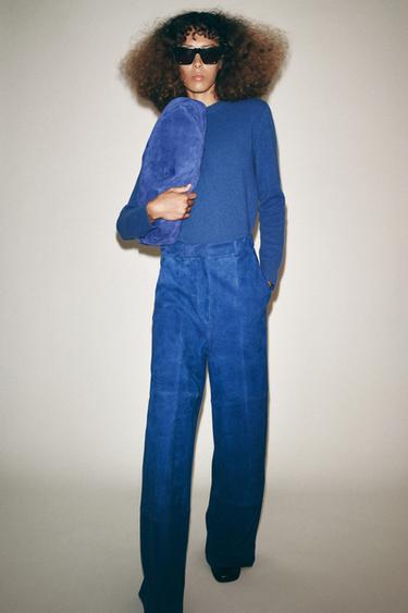 CASHMERE AND WOOL BASIC SWEATER - Bluish by Zara