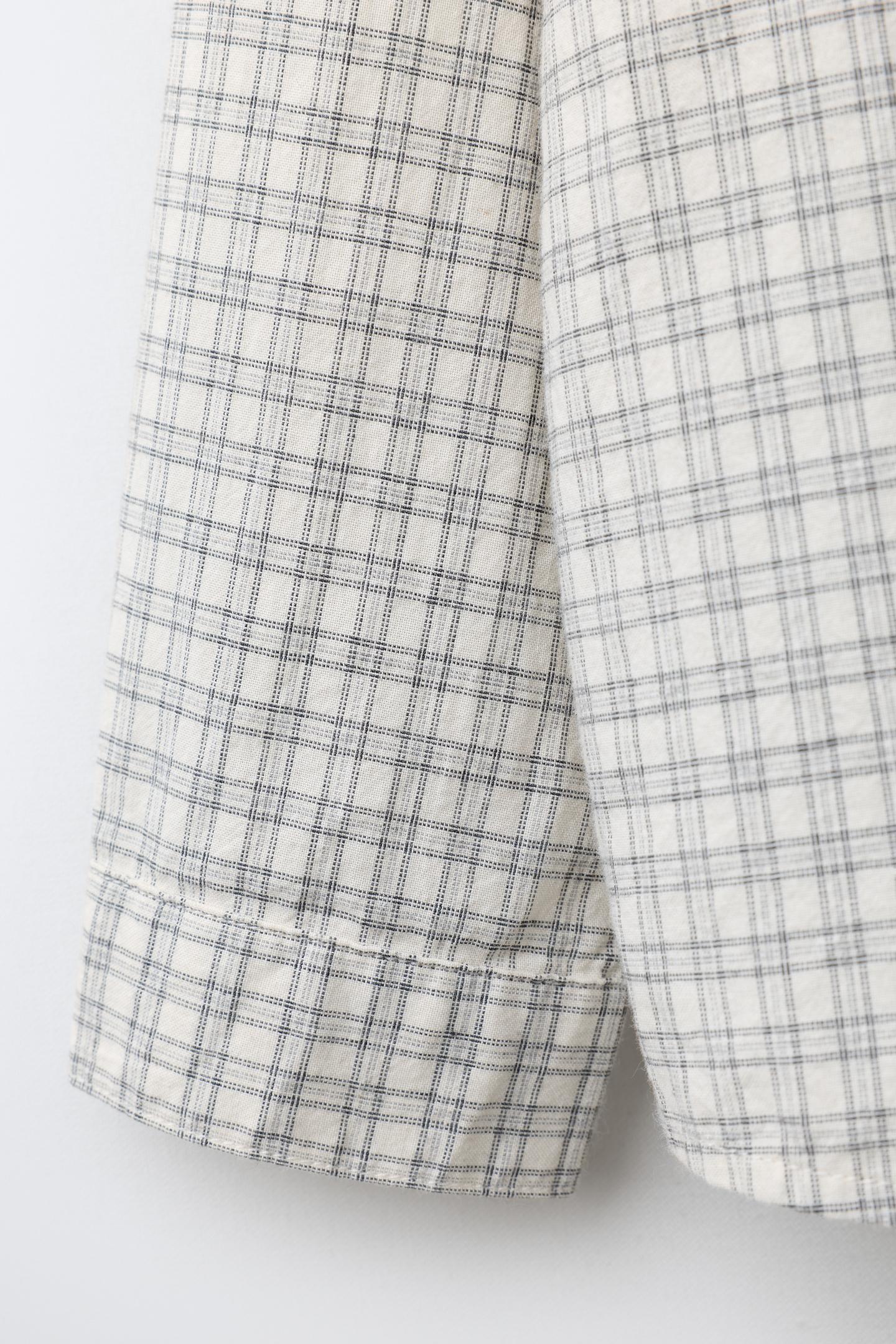 Детская рубашка Zara Embroidered Plaid, цвет: Светлый серый — фото 4