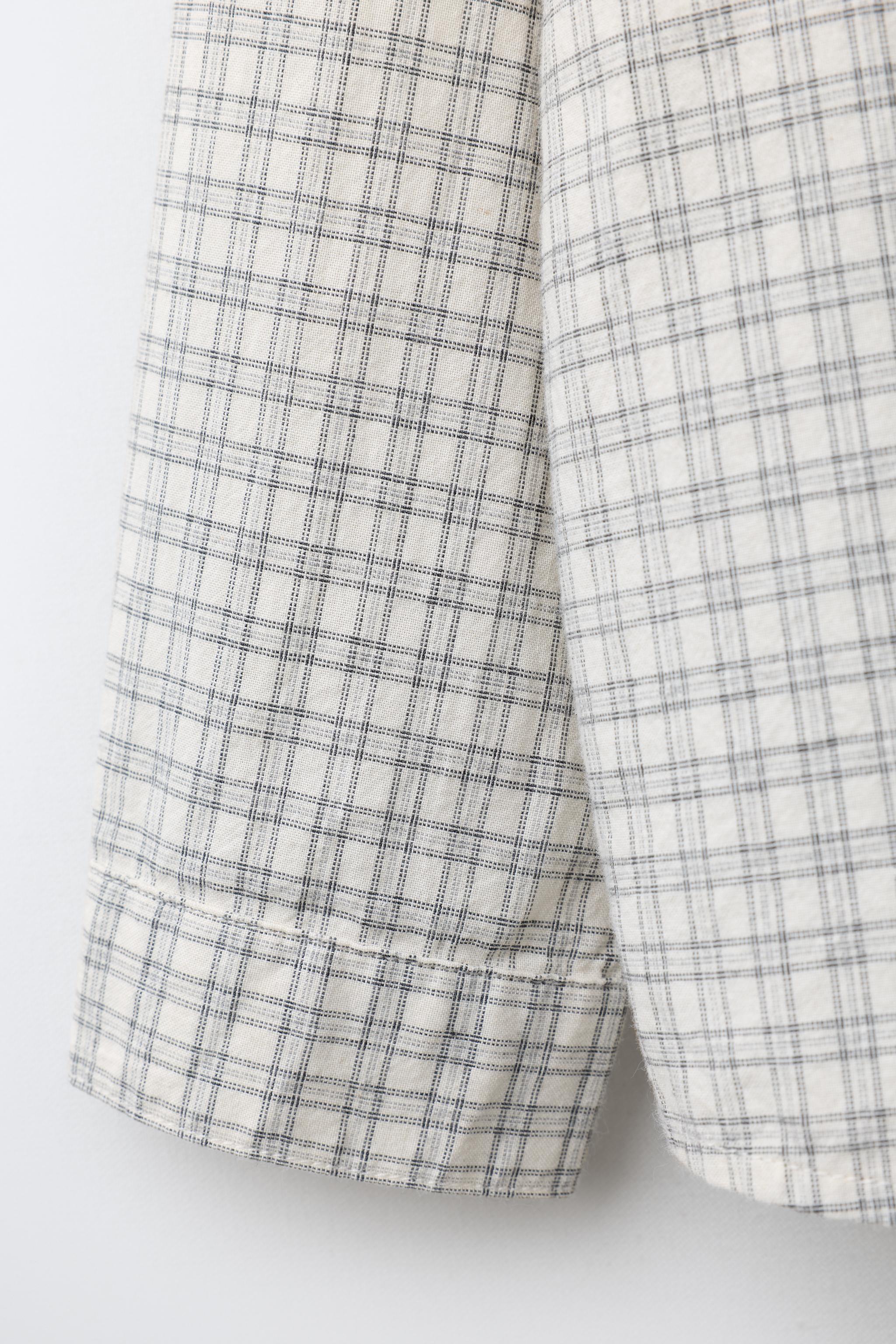 Детские рубашки Zara EMBROIDERED PLAID SHIRT — фото 4