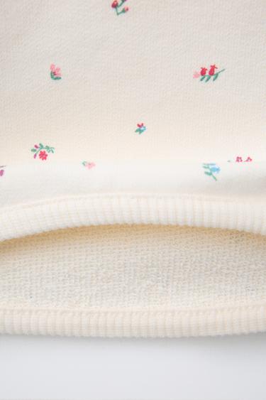 FLORAL SWEATSHIRT - Light ecru by Zara - Image 3