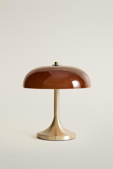 WIRELESS METAL HEMISPHERICAL MINI LAMP — Burgundy 2