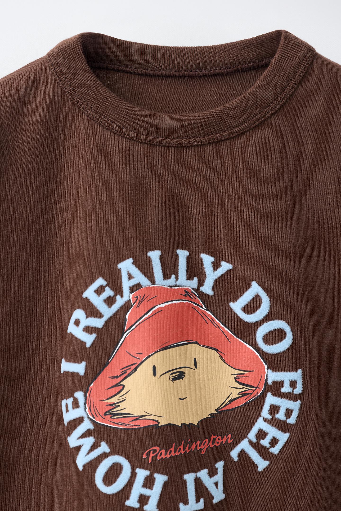 Детская футболка Zara Paddington™ Flock Print, цвет: Коричневый — фото 3