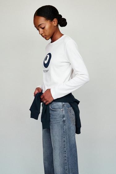 T-SHIRT BARKER BILLARD BRODÉ - Blanc de Zara