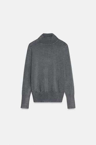 JERSEY PUNTO BOTONES - Gris vigoré de Zara