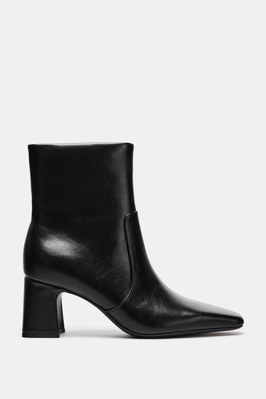 BLOCK HEEL ANKLE BOOTS - Black by Zara - Image 0