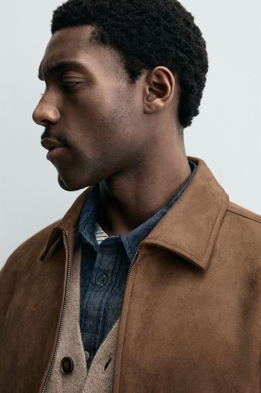 BLOUSON EFFET DAIM - Cognac de Zara - Image 5