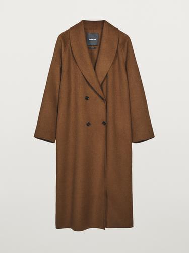 Zara Long wool blend coat - Caramel