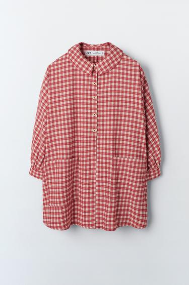 LIMITED EDITION CHECK DRESS - Ecru / Red by Zara - Image 0