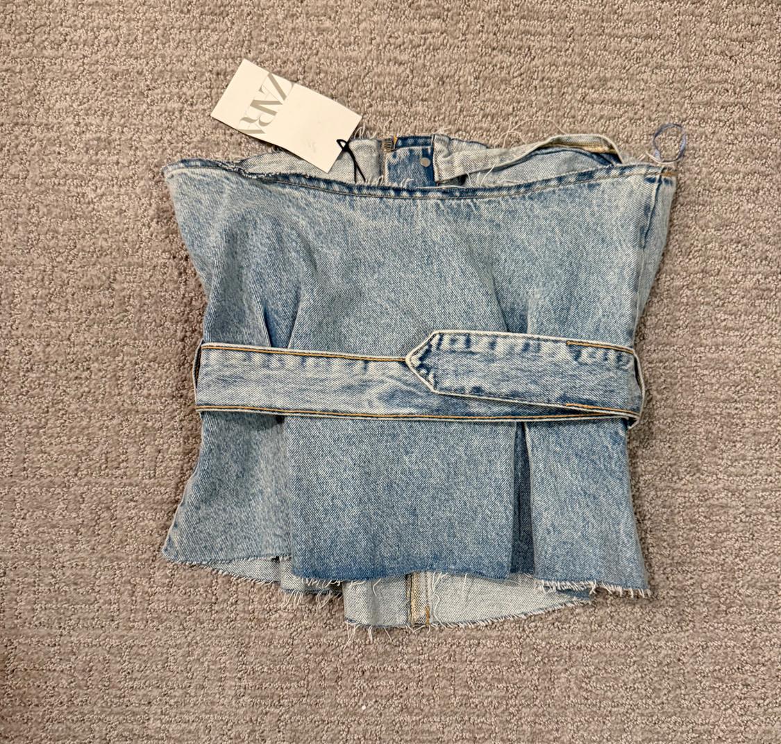 TRF STRAPLESS DENIM TOP - Image 2