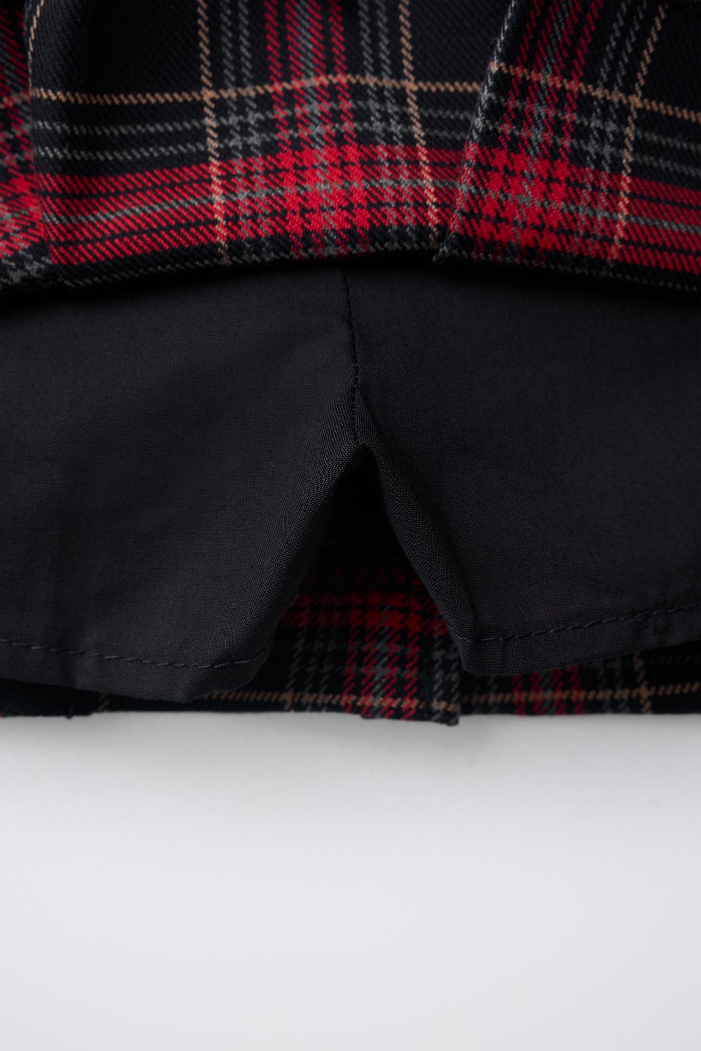 Детская юбка Zara Plaid Pleated Buckle, цвет: Тёмно-синий — фото 4