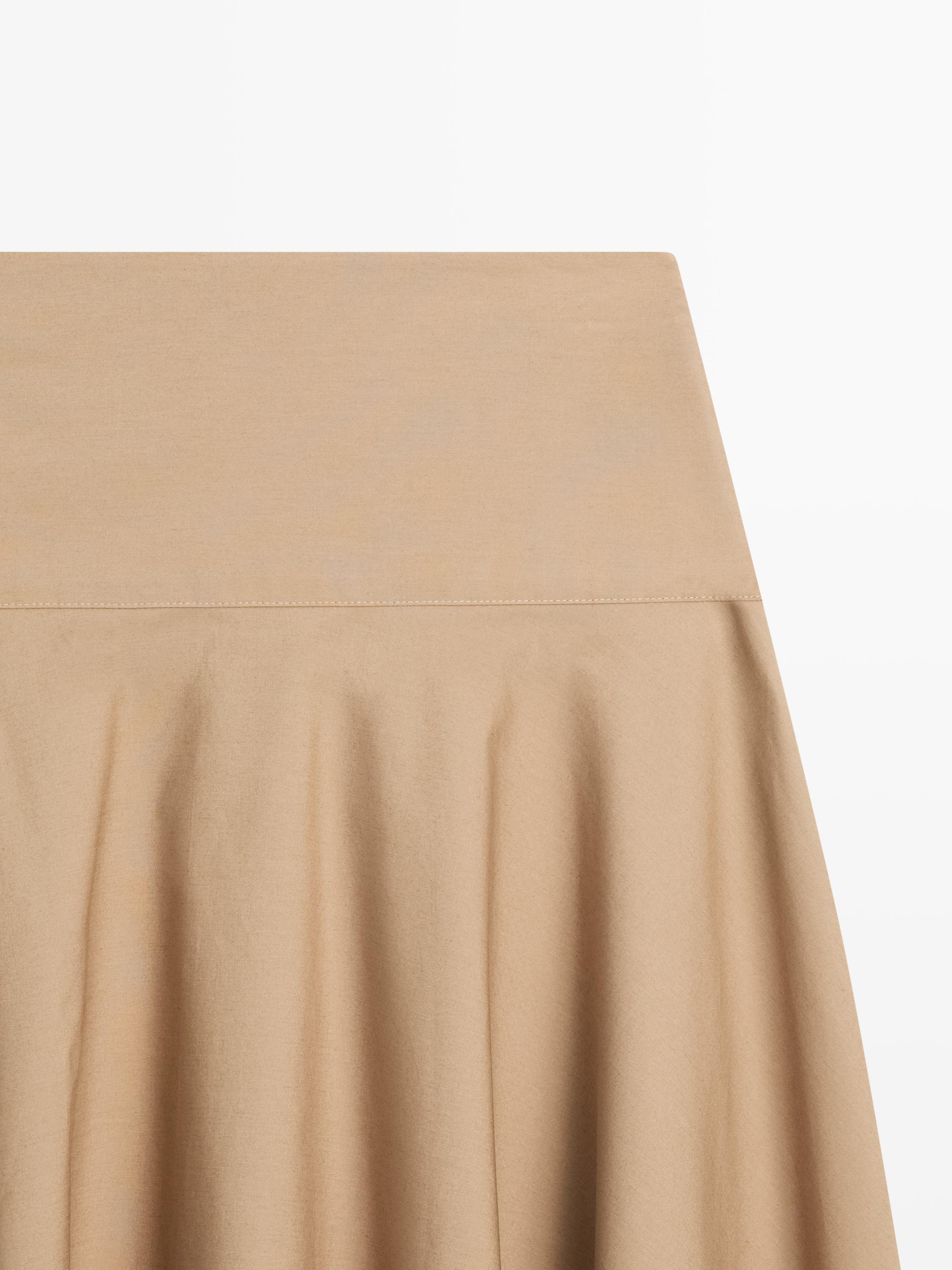 Flounce midi skirt with yoke detail