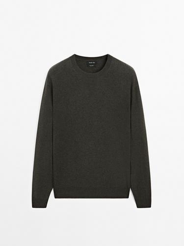 Zara Cashmere knit sweater with a crew neck - Matte gold