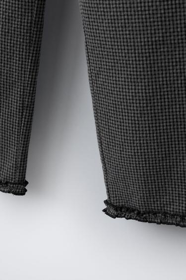 GINGHAM CHECK TROUSERS WITH RUFFLES - Anthracite grey by Zara - Image 3