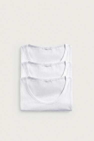 LOT DE 3 DÉBARDEURS BASIQUES - Blanc de Zara - Image 8