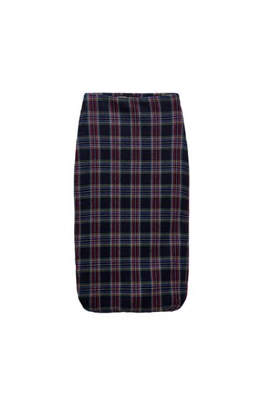 CHECK MIDI SKIRT