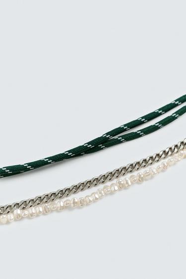 CHAIN WITH CORD DETAIL - Silver by Zara - Image 4