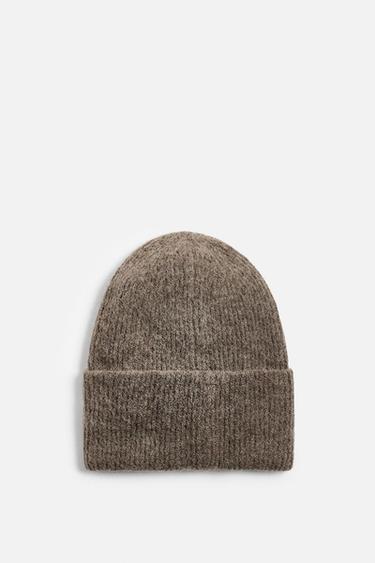 GORRO PUNTO CON ALPACA - Marrón / Topo de Zara