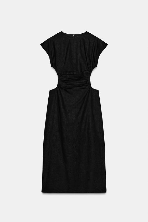 ribbed cut out dress zara ZARA Cut-Out Dress With Jewel Detail Size : S ~ L Price : 6.000.000 Tooman Refrence : Ochre