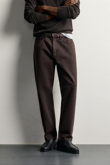 STRAIGHT-LEG TROUSERS — Brown 2