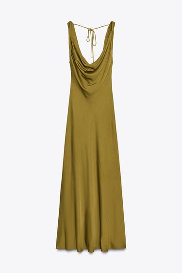 VESTIDO LARGO SATINADO ZW COLLECTION - Oliva de Zara - Imagen 0