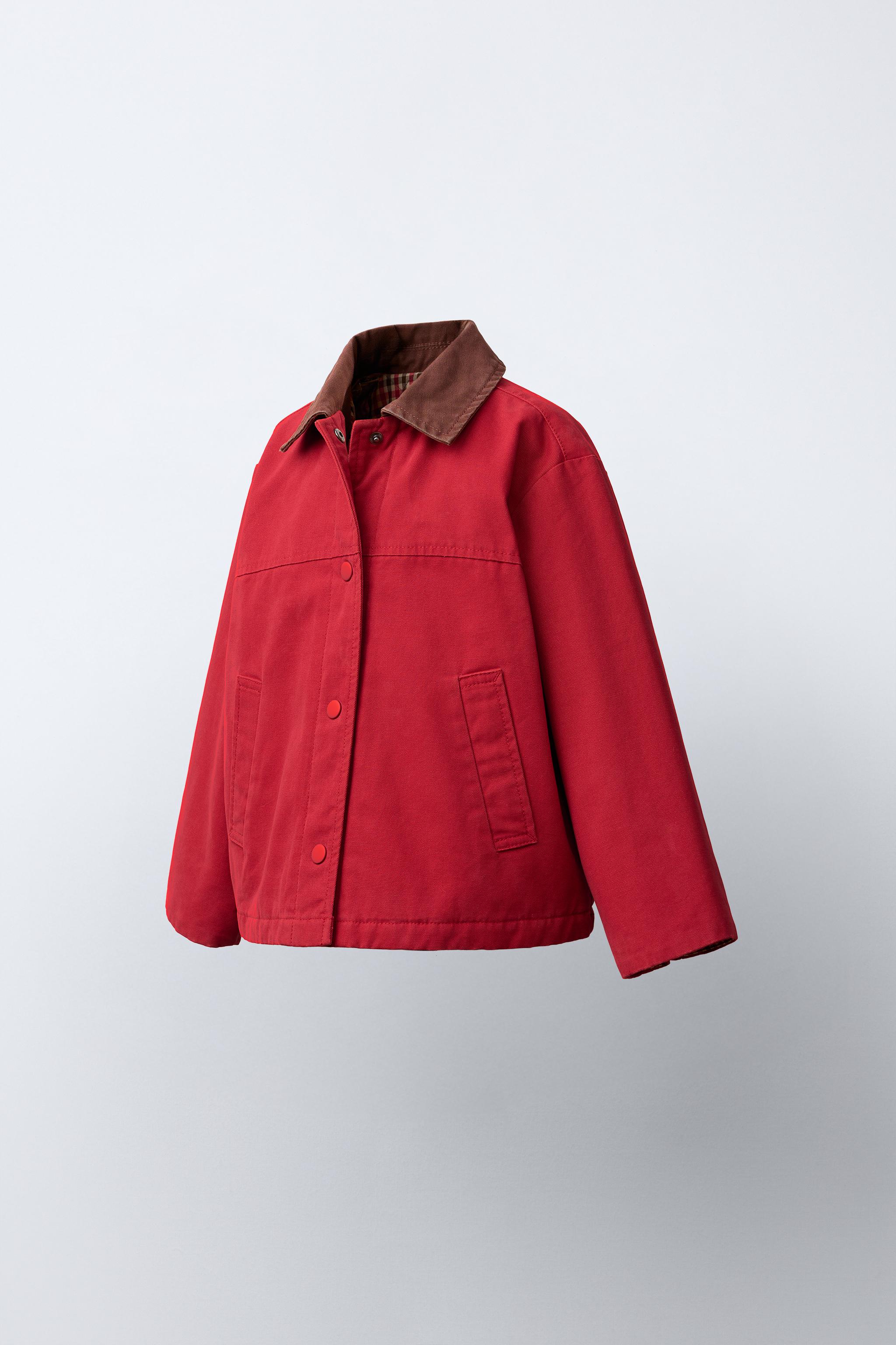 CANVAS JACKET WITH CONTRASTING COLLAR