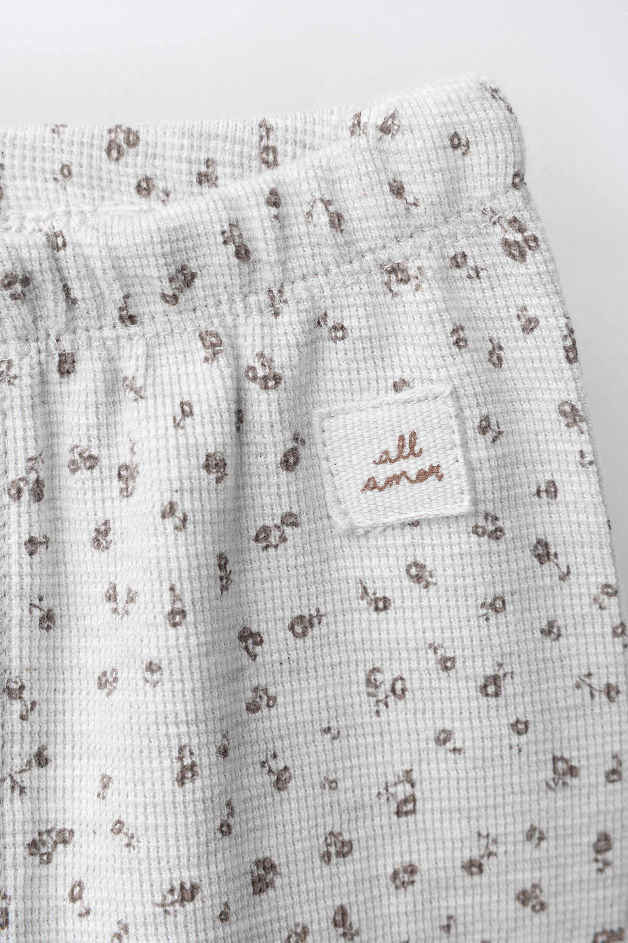 FLORAL WAFFLE TOP AND PANTS SET - Gray marl | ZARA United States