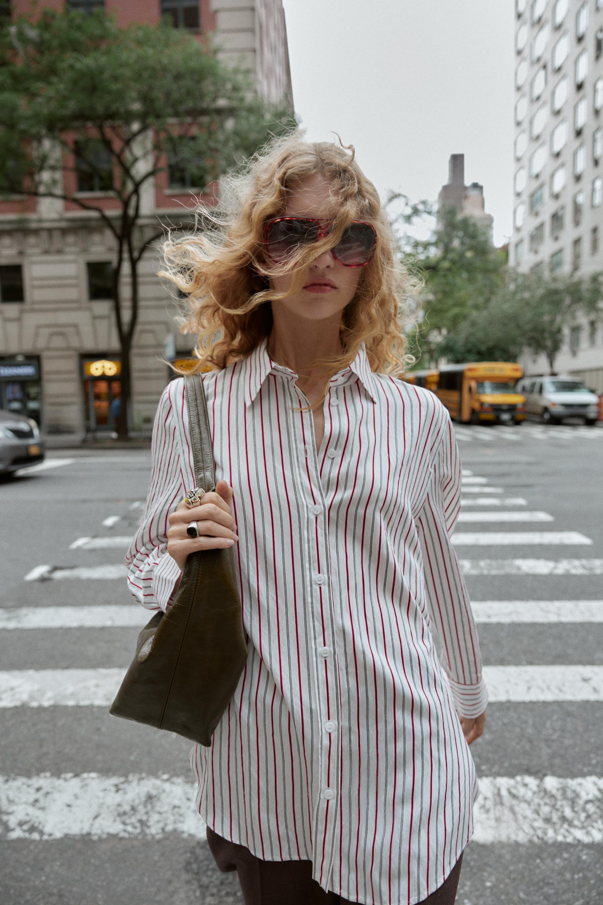 CHEMISE OVERSIZE EN POPELINE RAYÉE