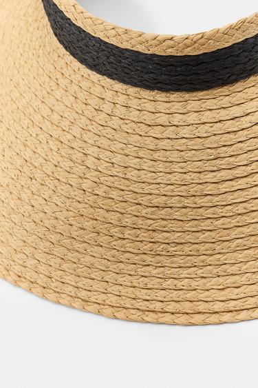 VISIÈRE TRESSÉE À BANDE CONTRASTANTE - Beige clair de Zara - Image 3