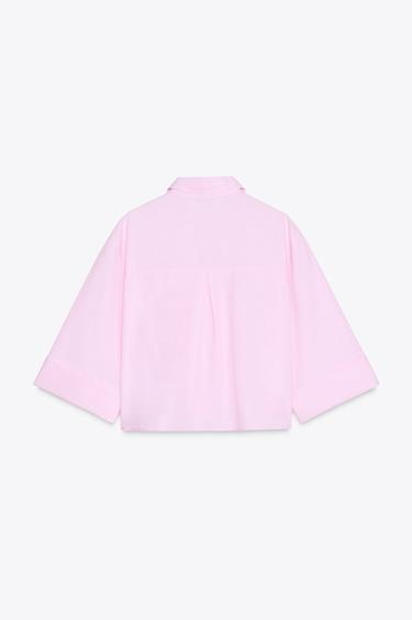 SHORT OXFORD SHIRT - Pink by Zara - Image 1