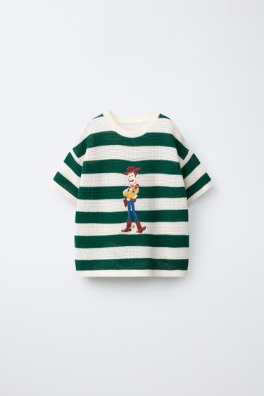 STRIPED TOY STORY © DISNEY PIXAR KNIT T-SHIRT - Ecru / Green by Zara