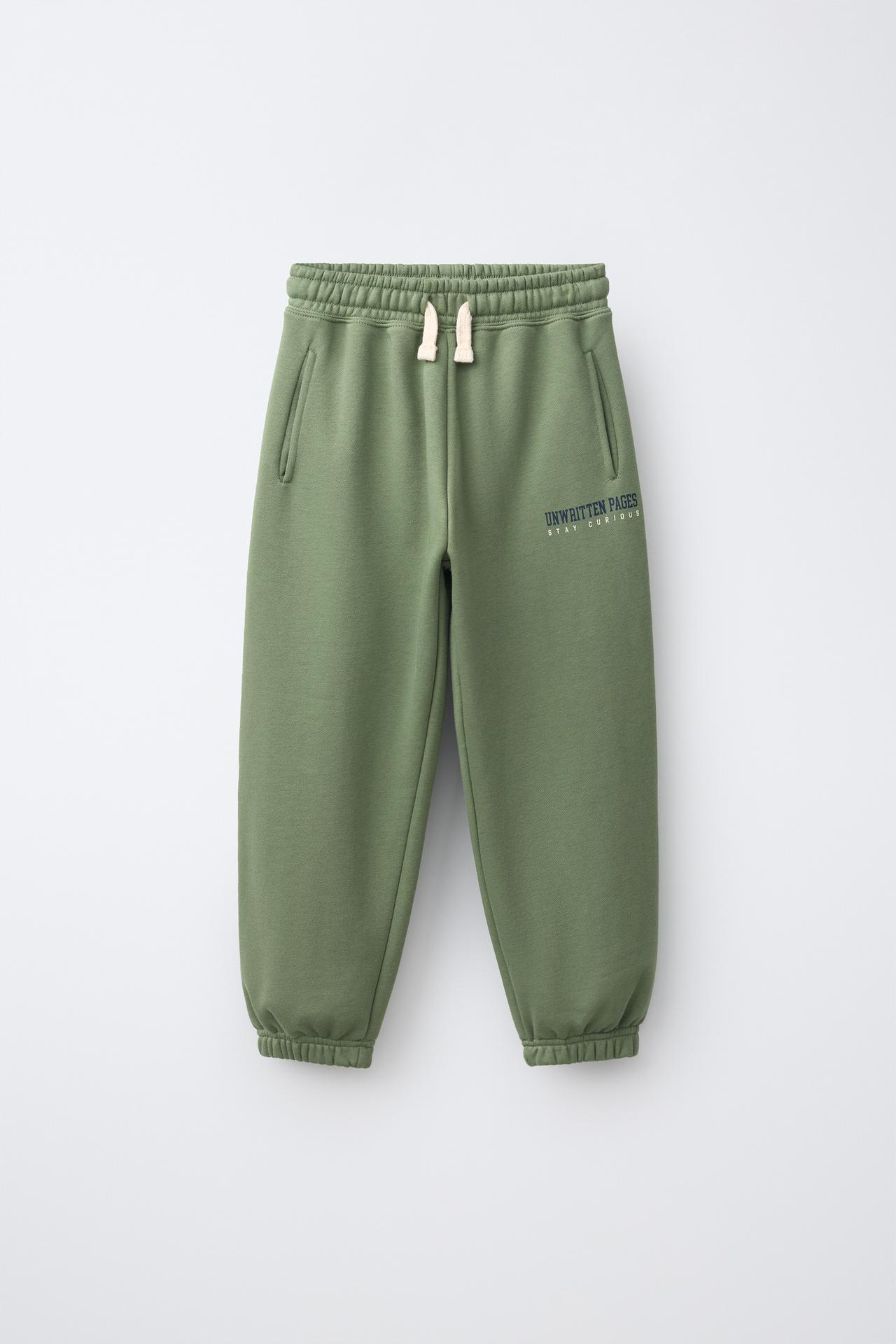 BALLOON JOGGING PANTS — Mid-green